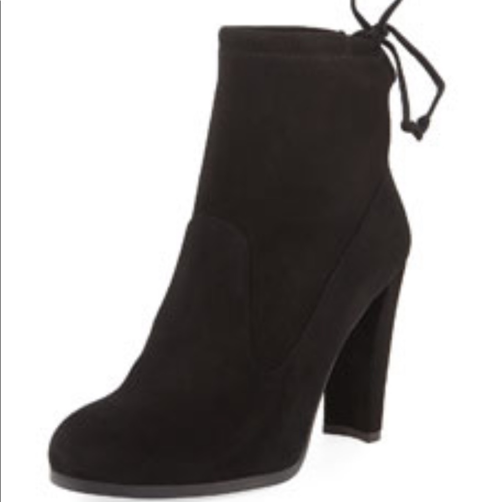Stuart Weitzman suede ankle tie booties